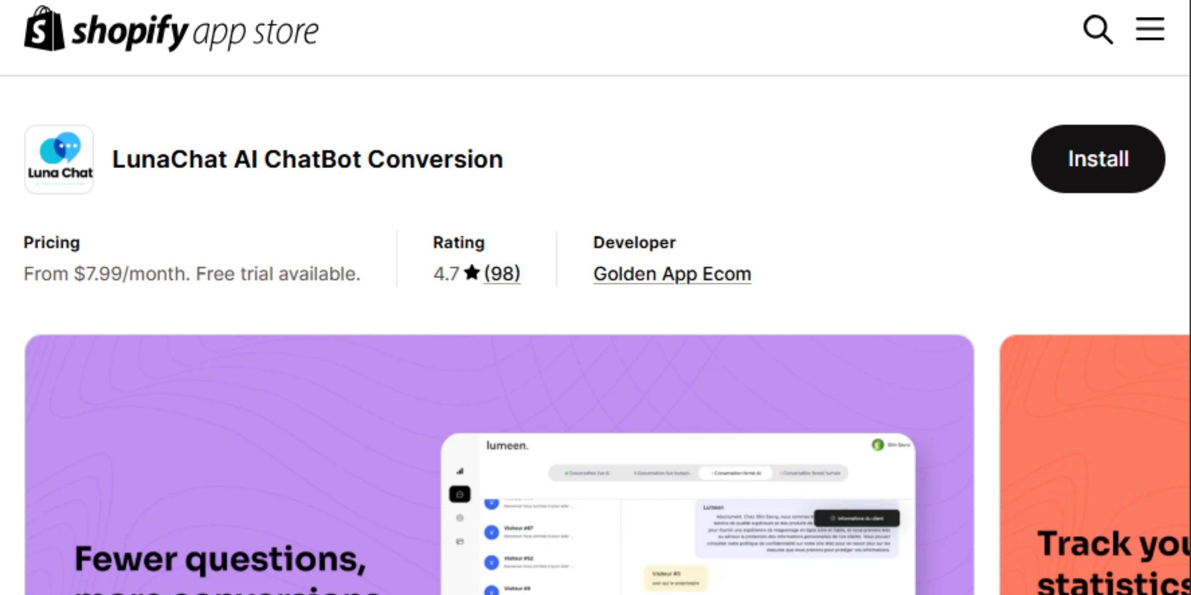 home page of LunaChat