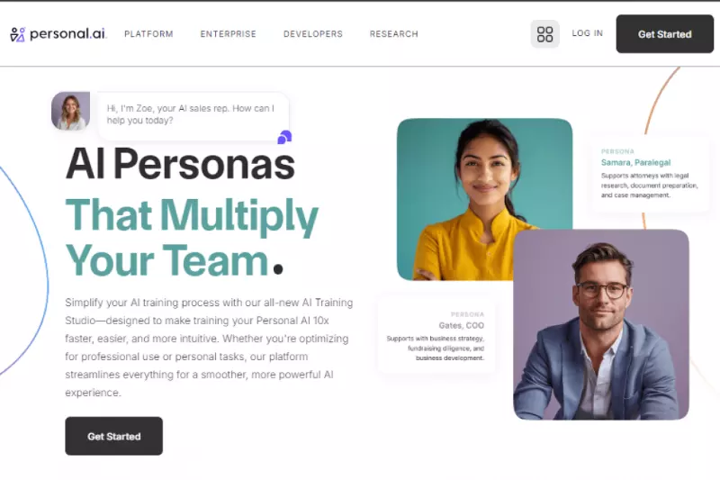 home page of personal ai