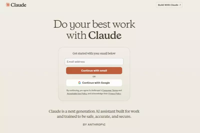 home page of claude