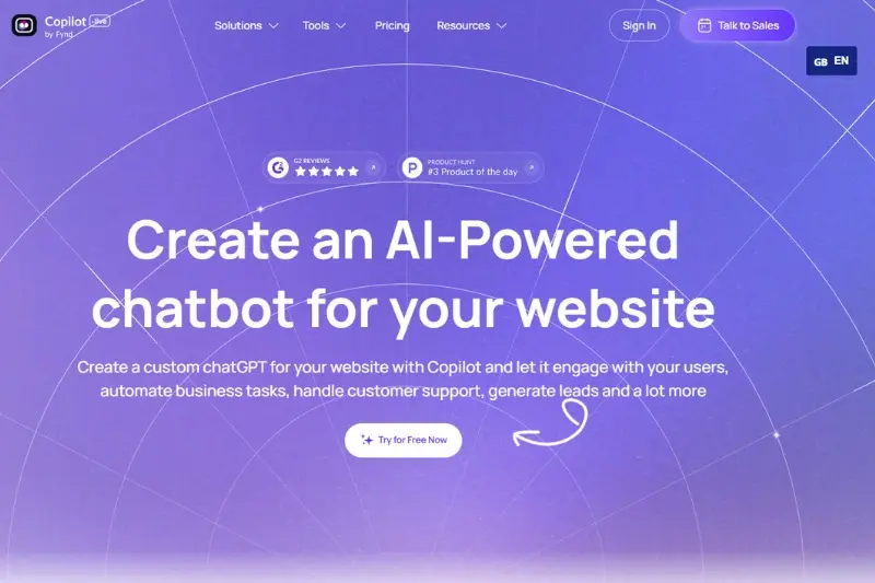 home page of Copilot.Live