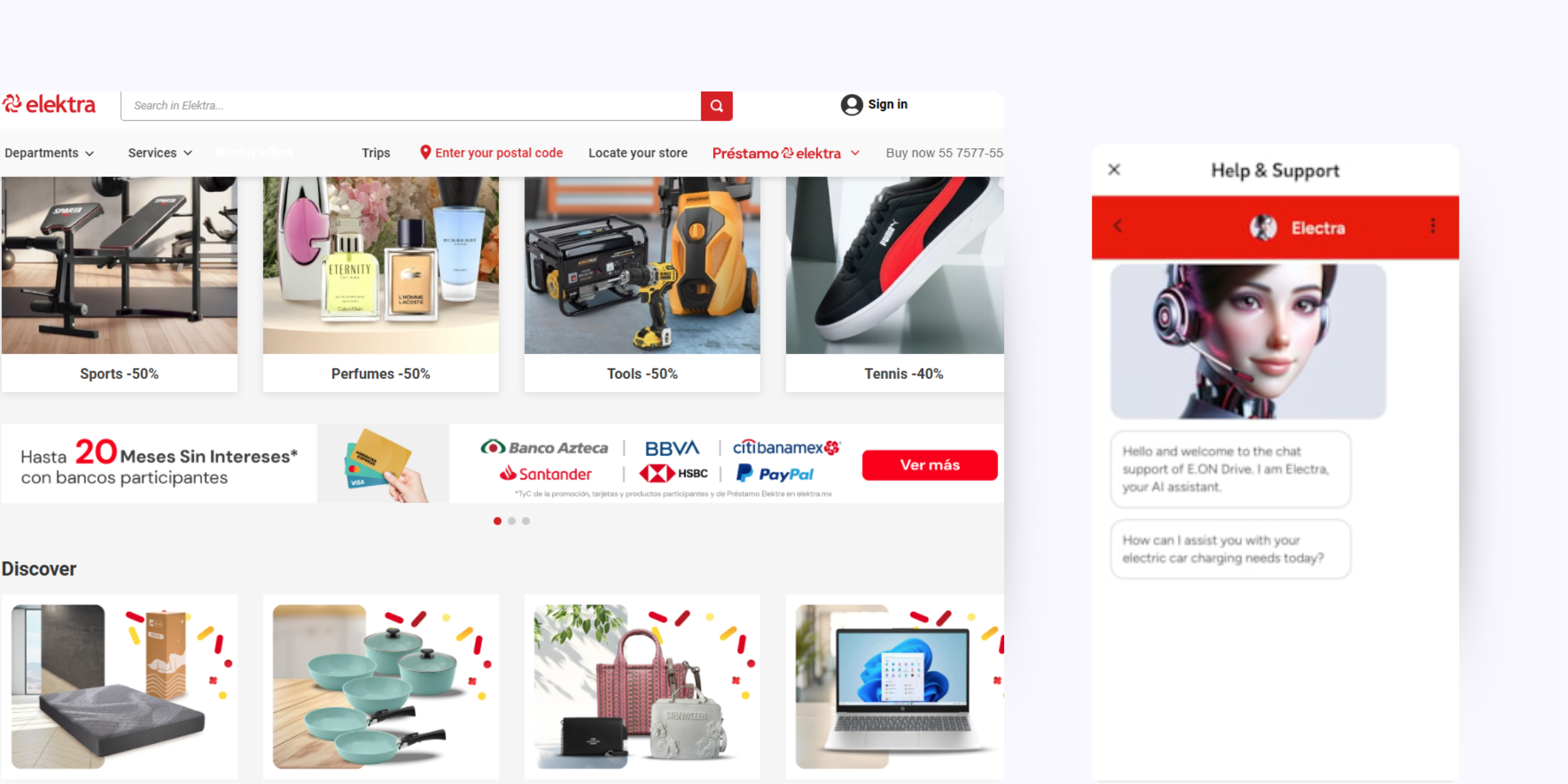 home page of Elektra