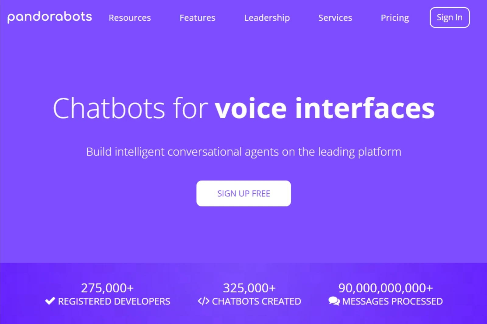 home page of Pandorabots