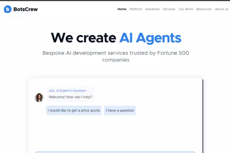 home page of BotsCrew