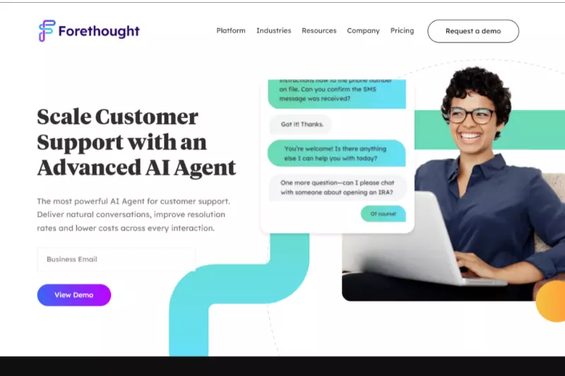home page of Forethought AI