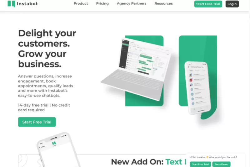 home page of Instabot