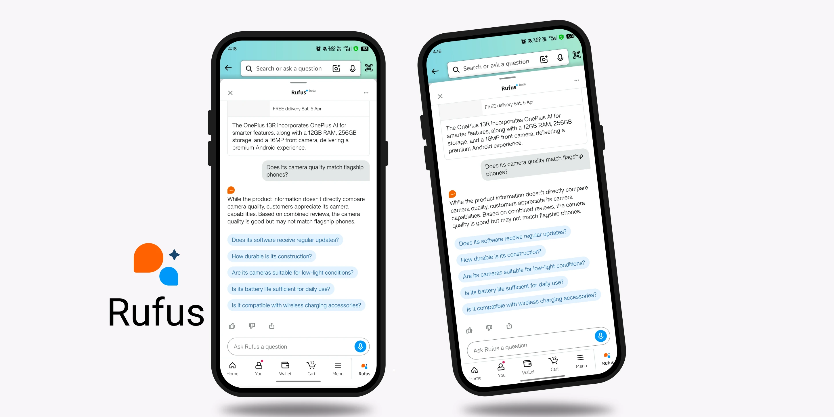 Amazon AI shopping assistance (Rufus)