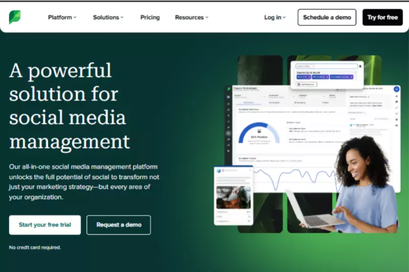 home page of Sprout Social