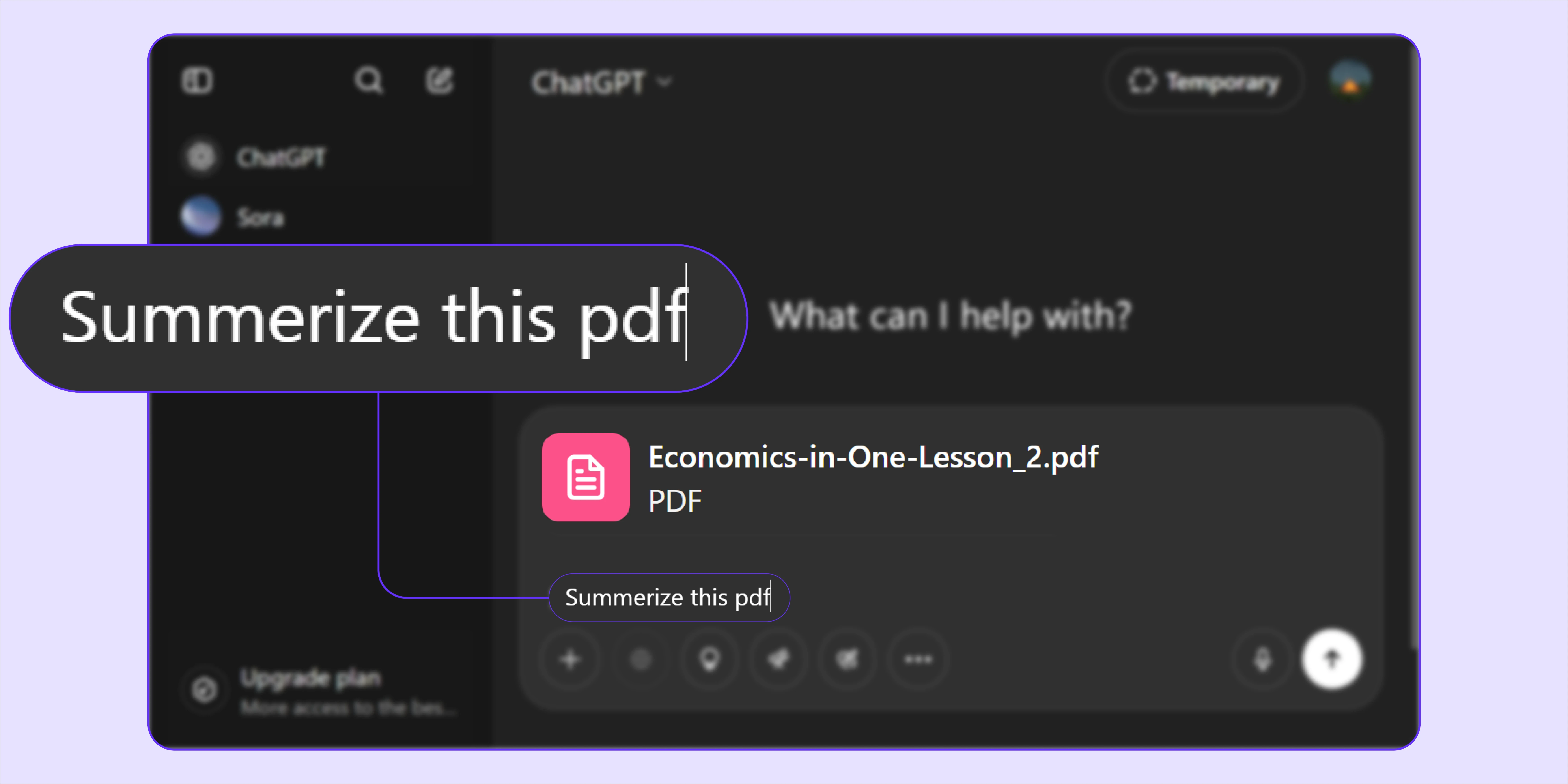 Once your PDF is uploaded, write a suitable prompt that aligns with your research purpose.