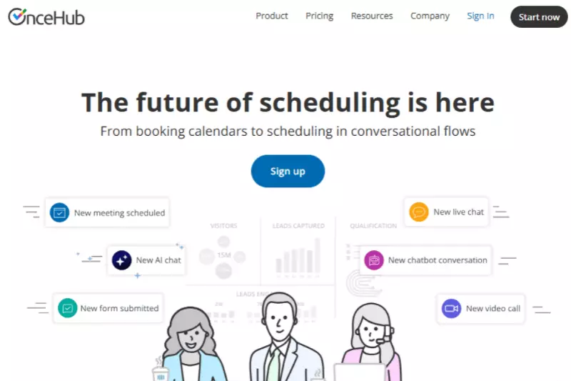 home page of OnceHub