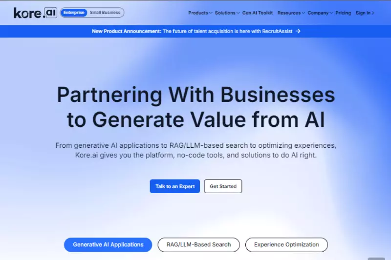 Home page of Kore.Ai