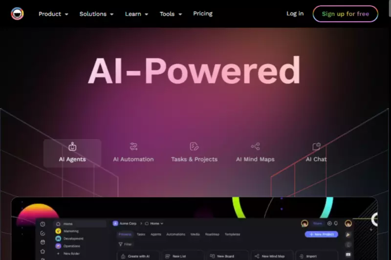 home page of Taskade