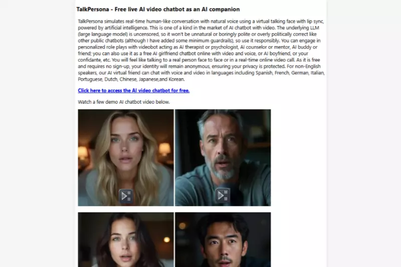 home page of TalkPersona