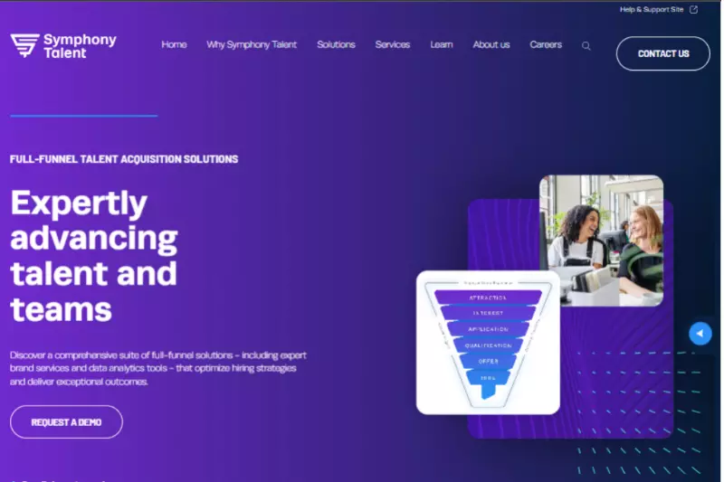 home page of Symphony Talent