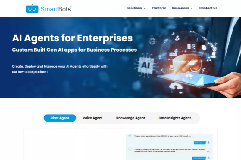 home page of smartbot.ai