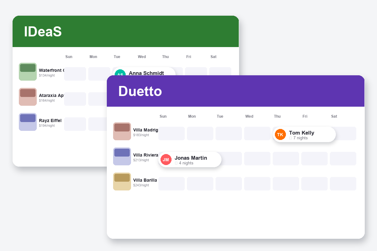 IDeaS vs Duetto Comparison dashboard screenshots