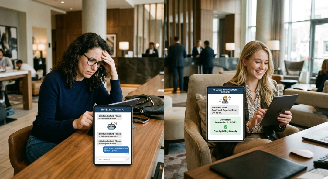 Hotel Chatbot vs AI Guest Management