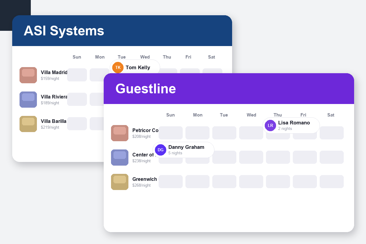 ASI Systems vs Guestline Comparison dashboard screenshots