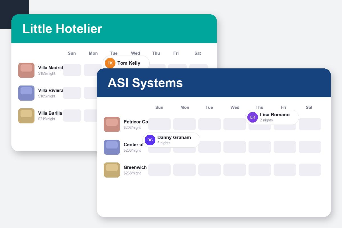 Little Hotelier vs ASI Systems Comparison dashboard screenshots