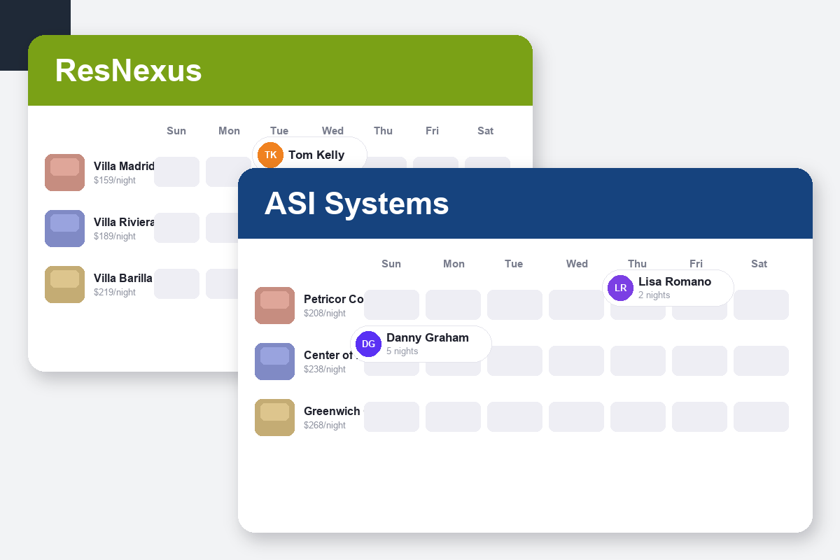 ResNexus vs ASI Systems Comparison dashboard screenshots
