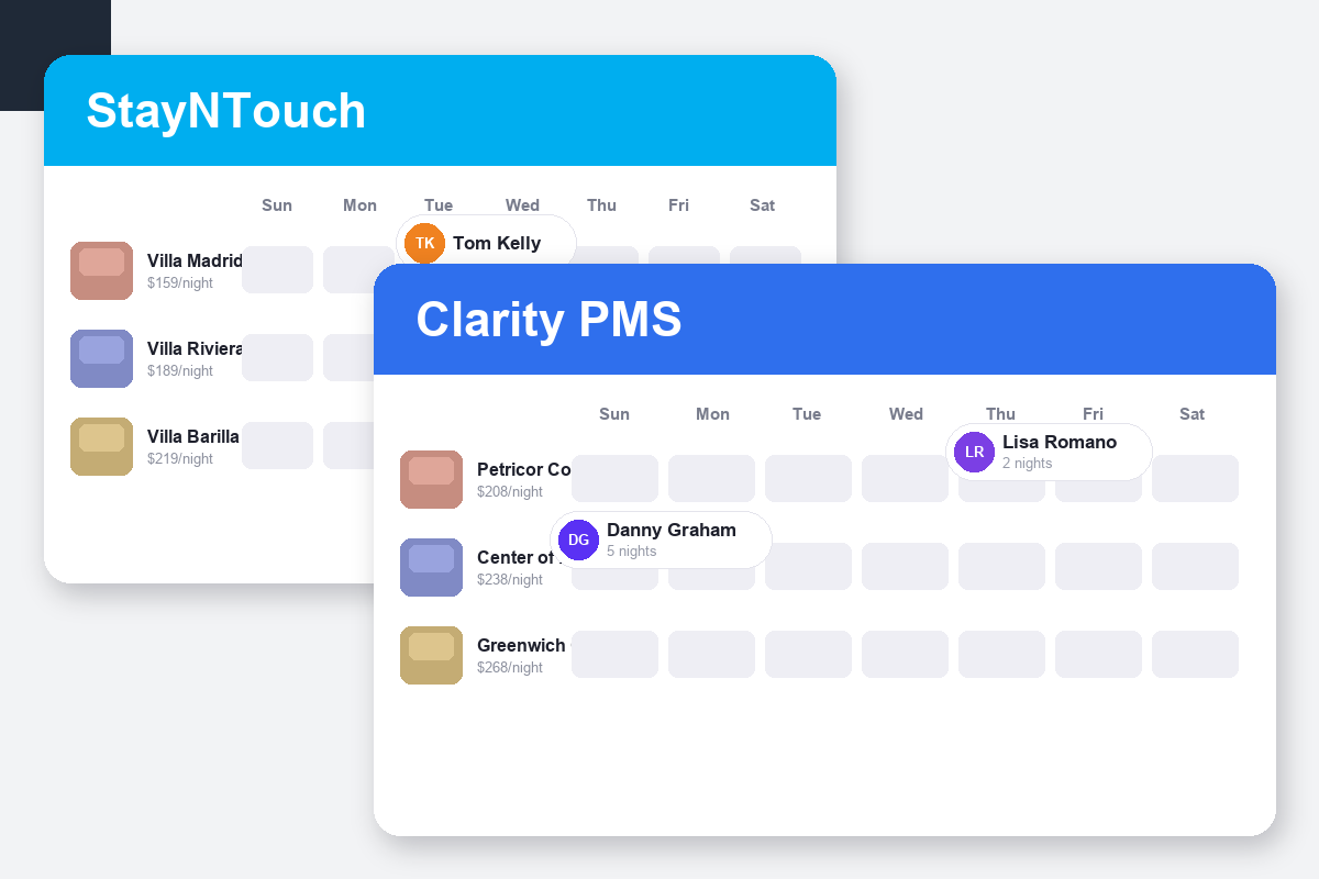 Stayntouch vs Clarity PMS Comparison dashboard screenshots
