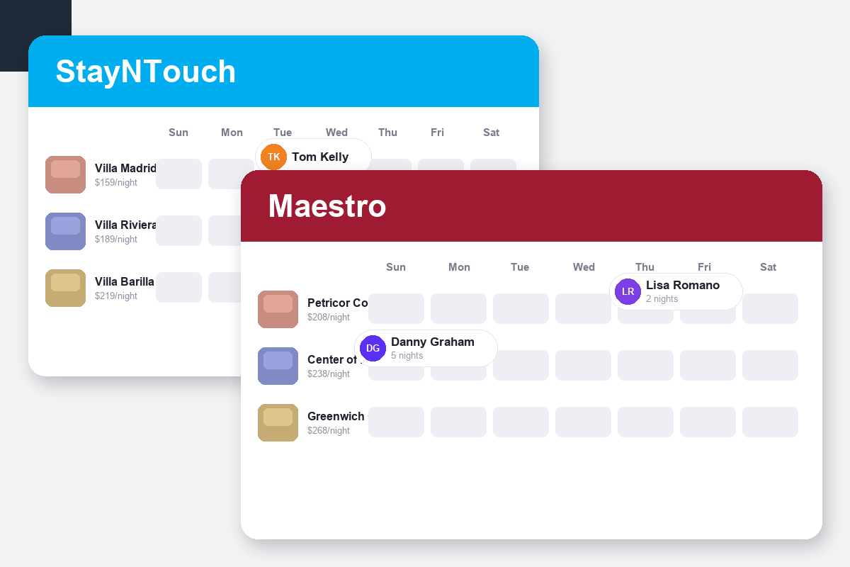 Stayntouch vs Maestro PMS Comparison dashboard screenshots