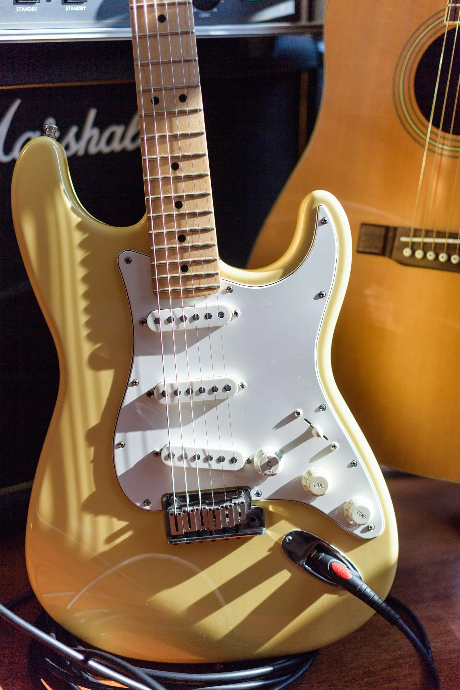 Electric guitar close-up