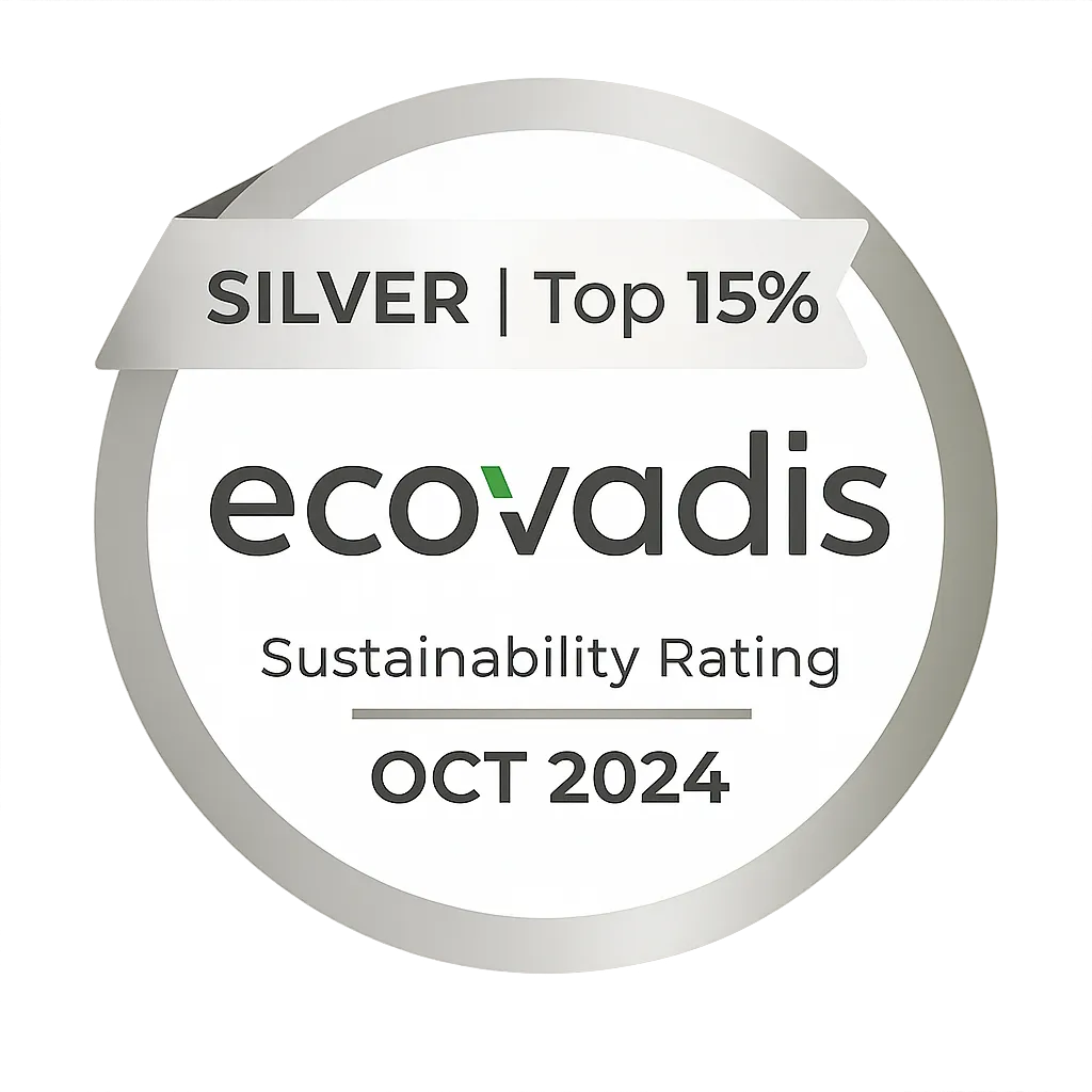 EcoVadis Silver Sustainability Rating 2024 badge — Egala by Boekestijn recognized among the top 15% of companies for environmental, social, and ethical performance