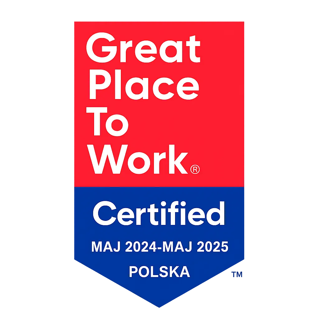 Great Place to Work Certified 2024–2025 Poland badge — recognition of Egala by Boekestijn as an outstanding employer fostering trust, teamwork, and employee well-being.
