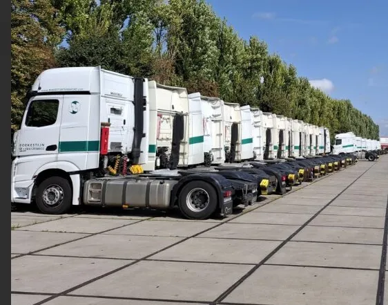 Egala by Boekestijn trucks parked in the Immingham area, United Kingdom — supporting international trucking and cross-channel transport operations