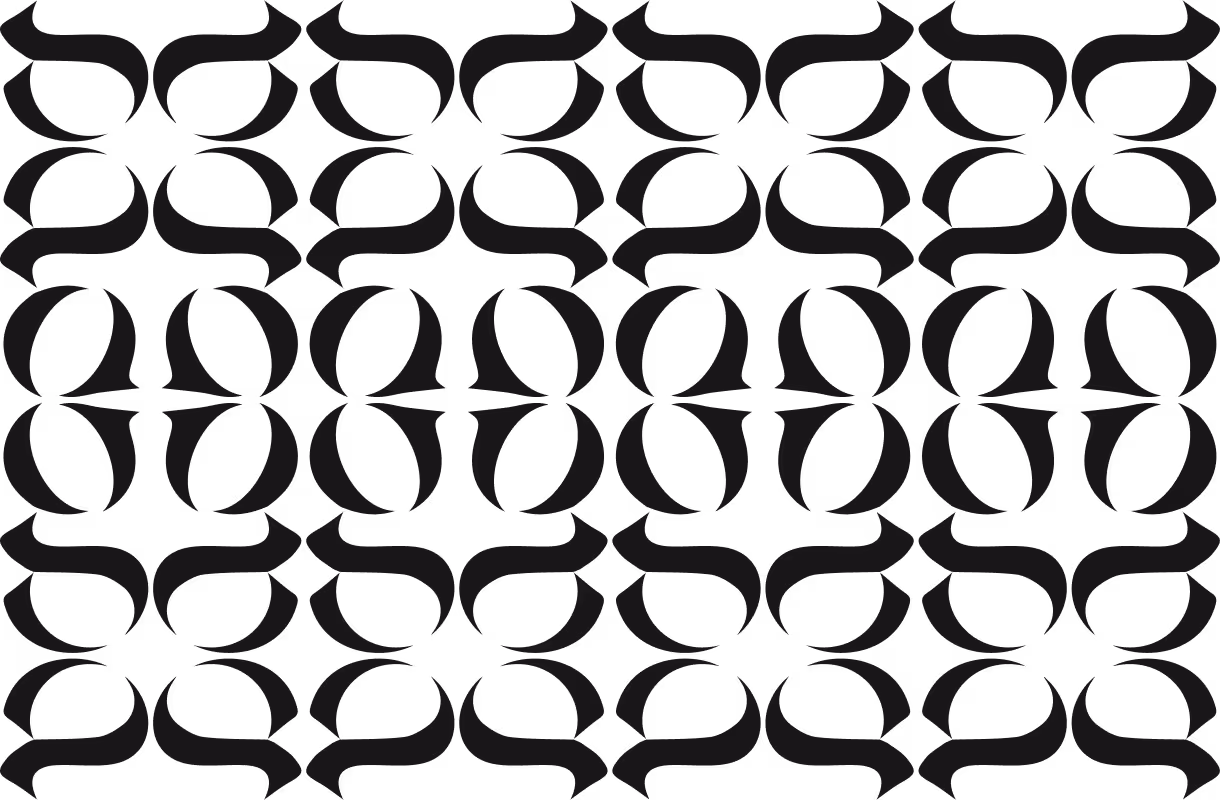 Three stylized gender symbols connected by dotted lines forming a triangular network.