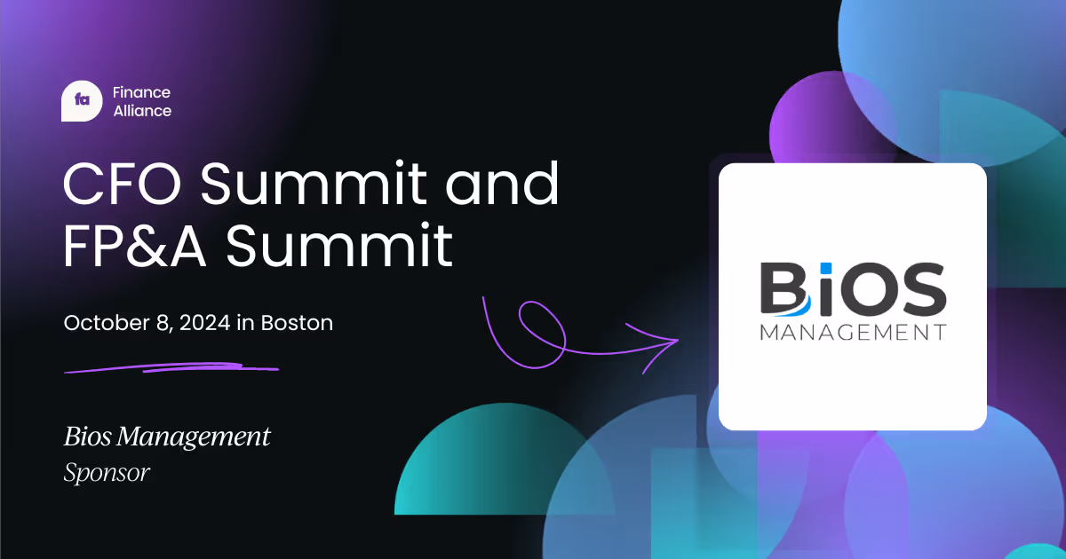 Bios Management is proud to be sponsoring the FP&A and CFO Summit in Boston on October 8th!