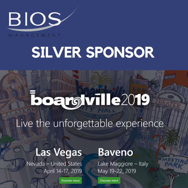 Bios Management Silver Sponsor to the BOARDVille 2019