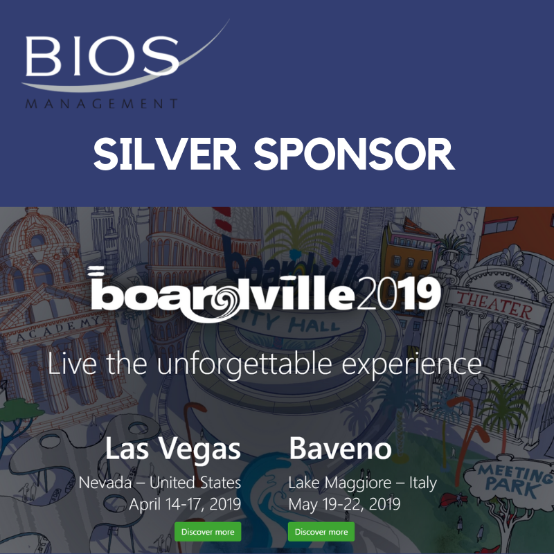 Bios Management Silver Sponsor al BOARDVille 2019