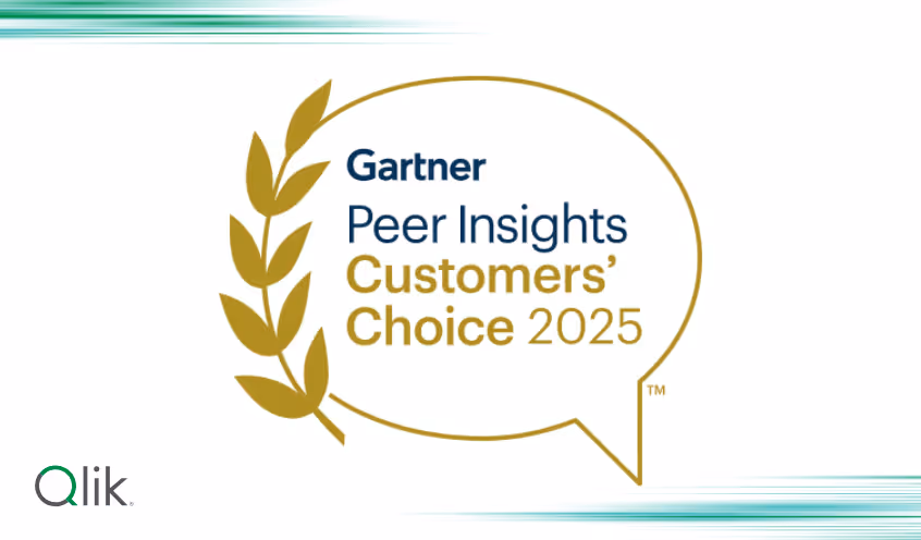 Qlik è stata riconosciuta anche per il 2025 come Customers’ Choice su Gartner Peer Insights per Analytics & BI — per il secondo anno consecutivo.