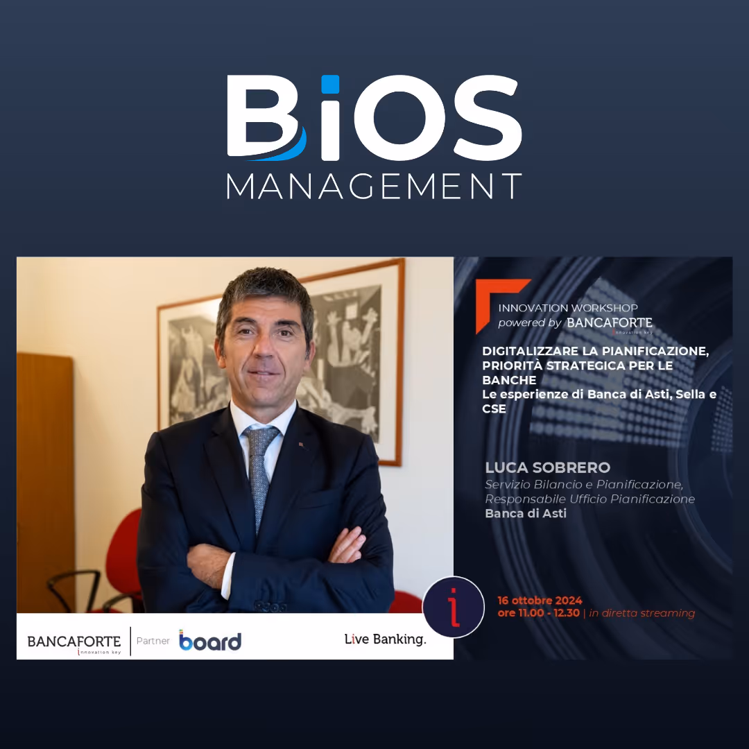 Innovation Workshop: Digitalizzare la pianificazione, priorità strategica per le banche