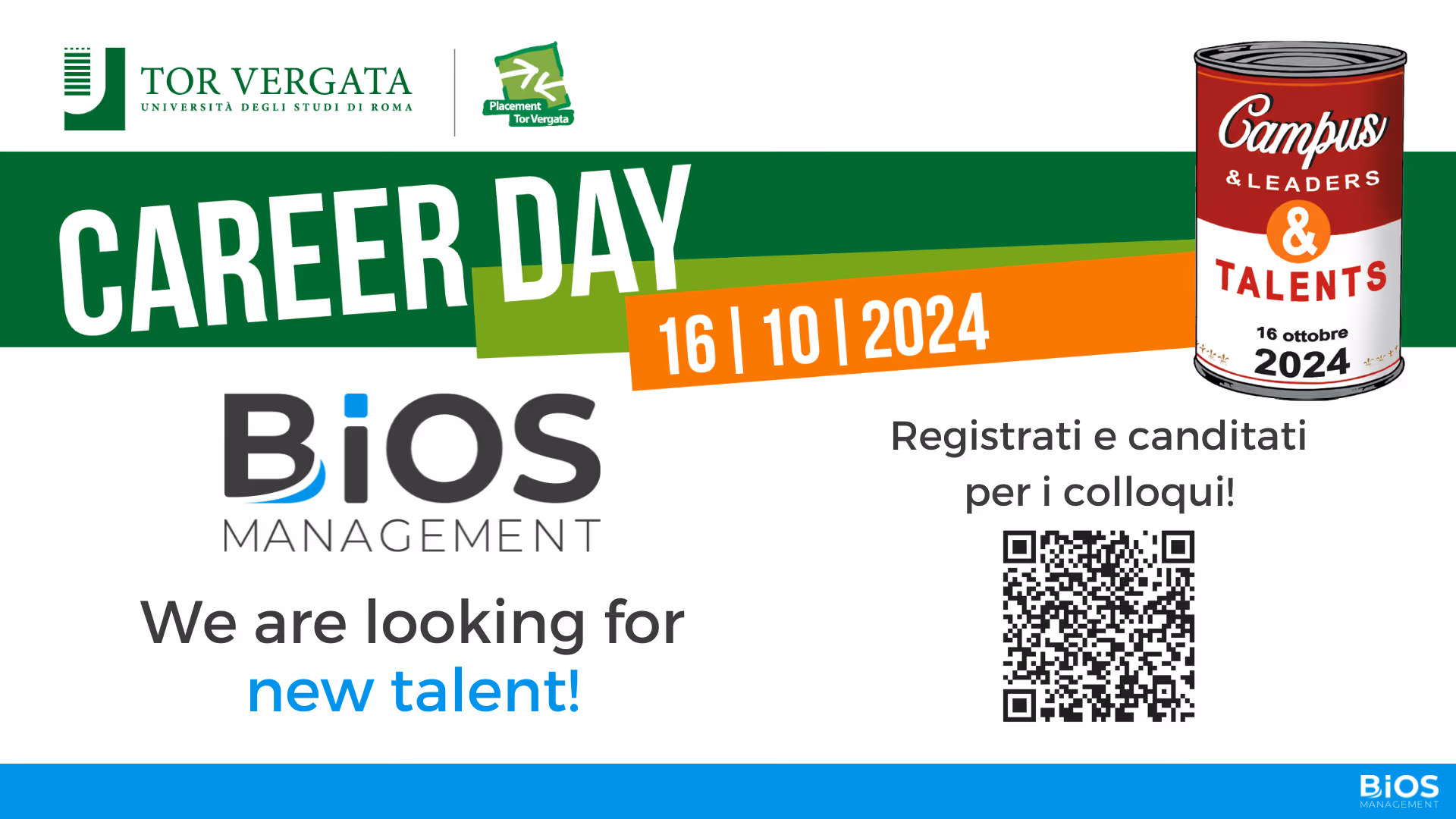 Bios Management al Career Day dell’Università di Roma Tor Vergata