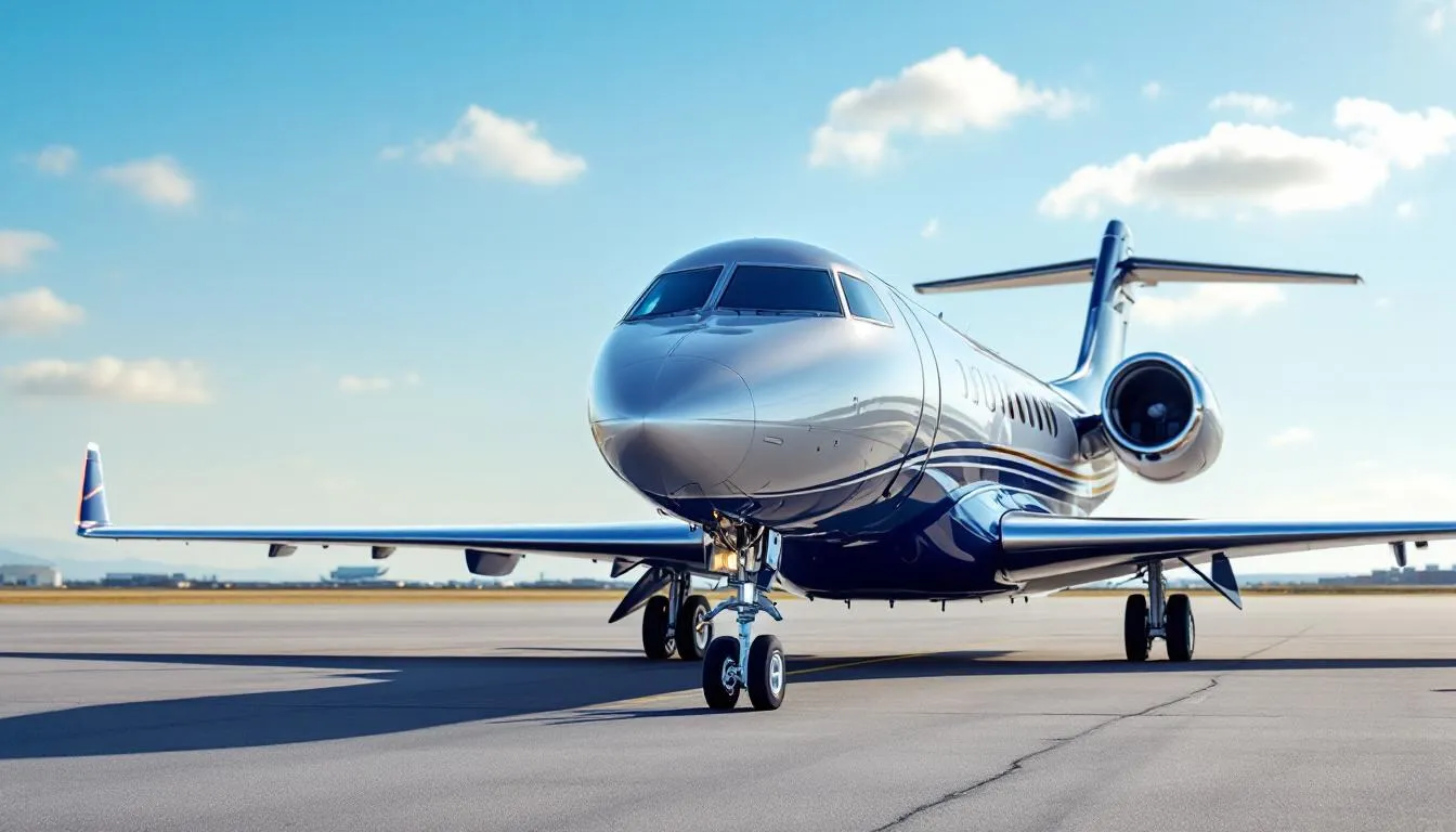 The image depicts a luxurious private jet, showcasing its sleek design and spacious interior, emphasizing the allure of private aviation. This represents the future of empty leg flights, offering travelers exclusive access to discounted flights and significant savings compared to traditional charters.