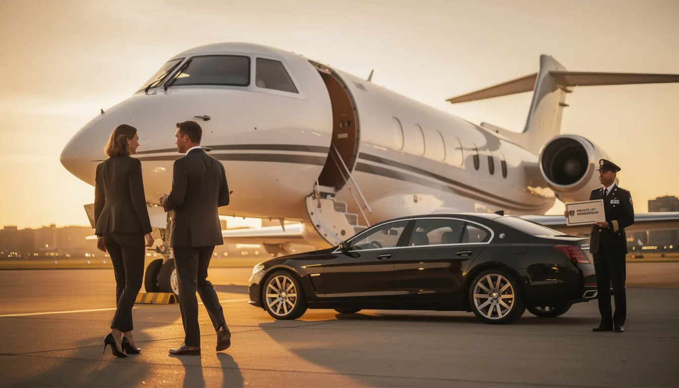 The image depicts a luxurious private jet, showcasing its sleek design and spacious interior, ideal for private jet travel. This private jet membership offers exclusive access to charter flights, ensuring an exceptional travel experience for private jet travelers.