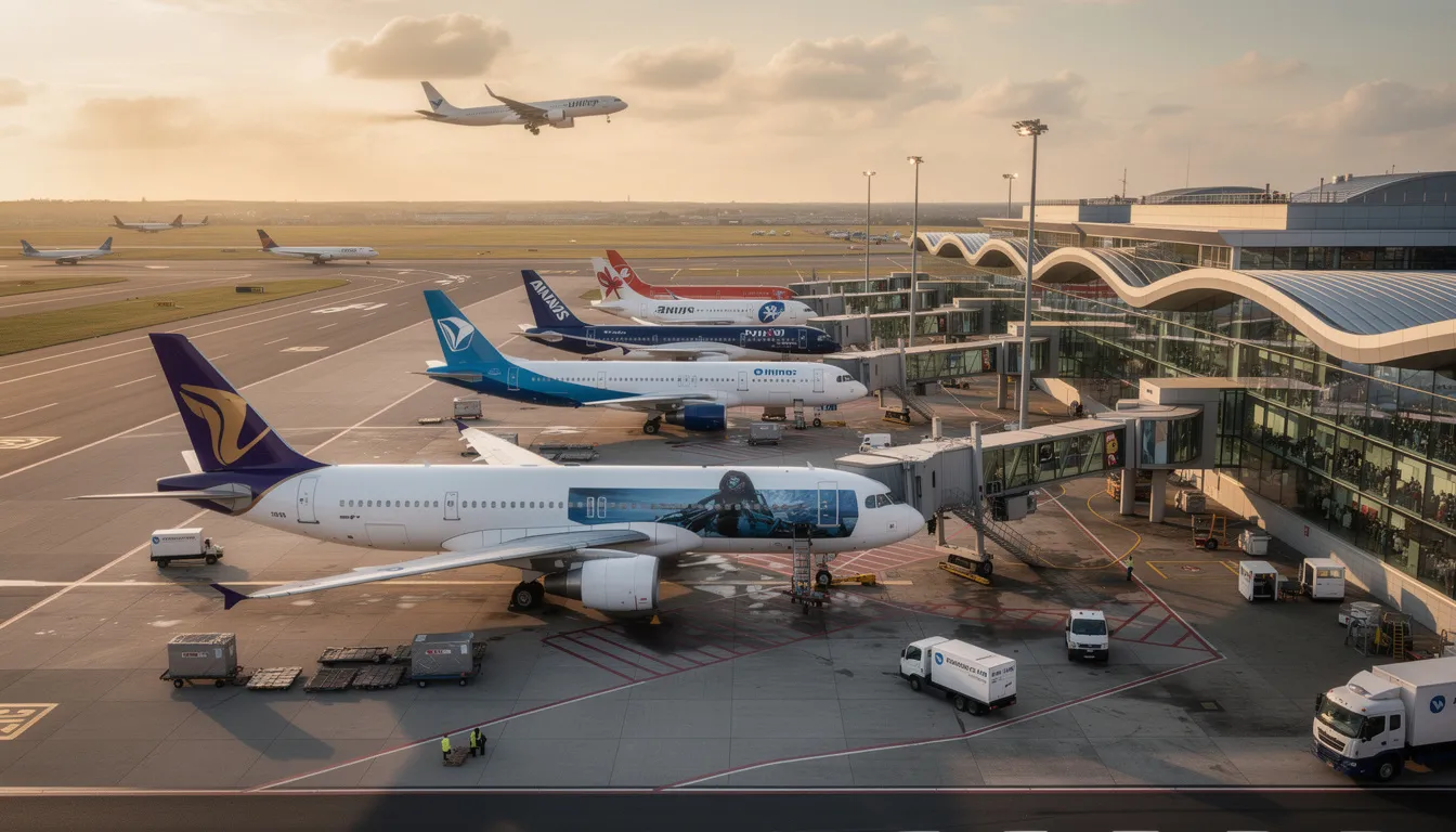 The image depicts a sleek private jet parked at a private terminal, showcasing the luxury and convenience of private jet travel. This scene highlights the benefits of private jet charter services, offering travelers direct access to regional airports and a premium flying experience without the long security lines typical of commercial airlines.