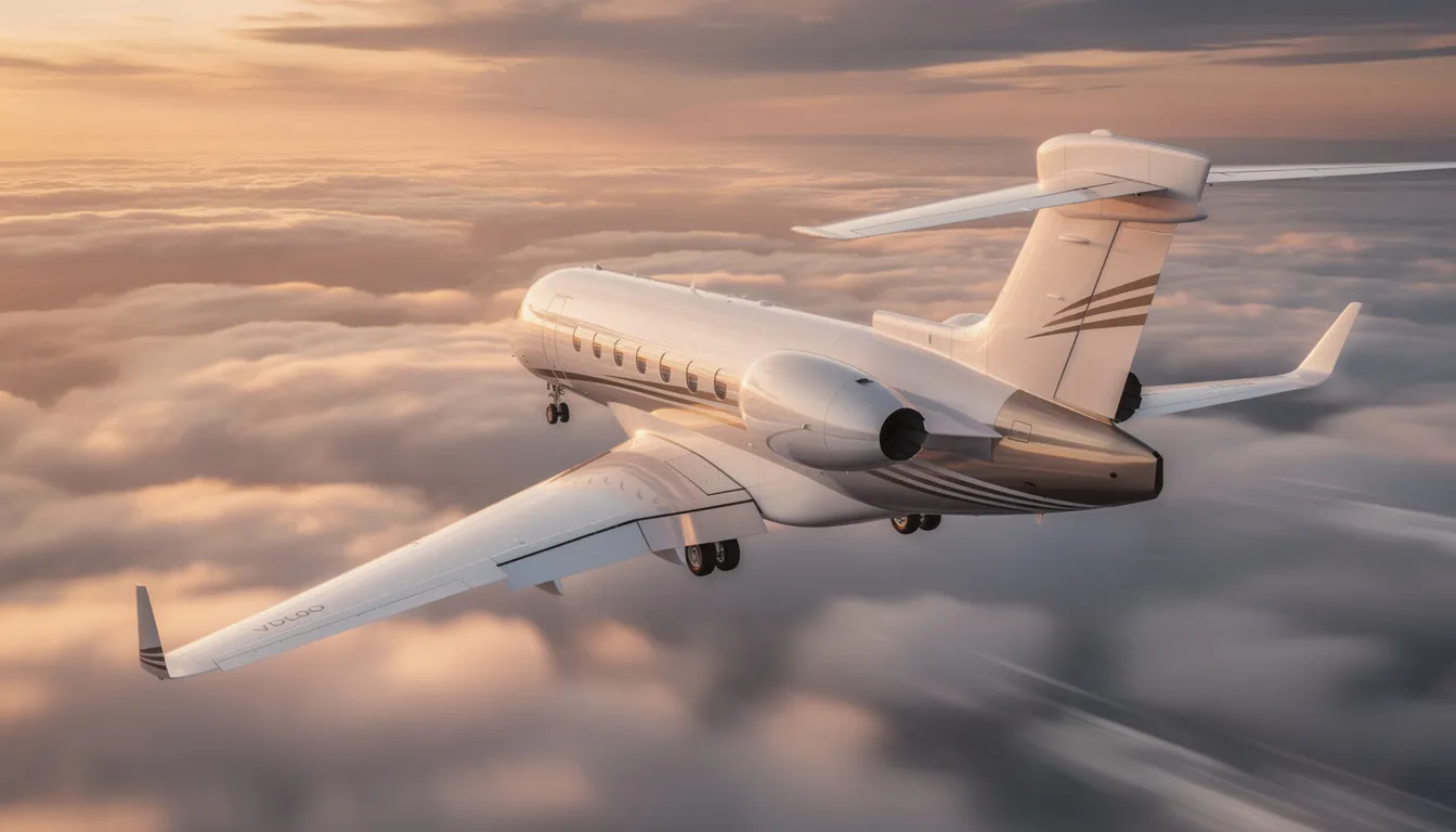 The image depicts a sleek private jet parked at a luxurious private terminal, showcasing the comforts of private jet travel. This scene highlights the exclusive experience of charter flights, emphasizing spacious cabins and outstanding customer service for private jet travelers.