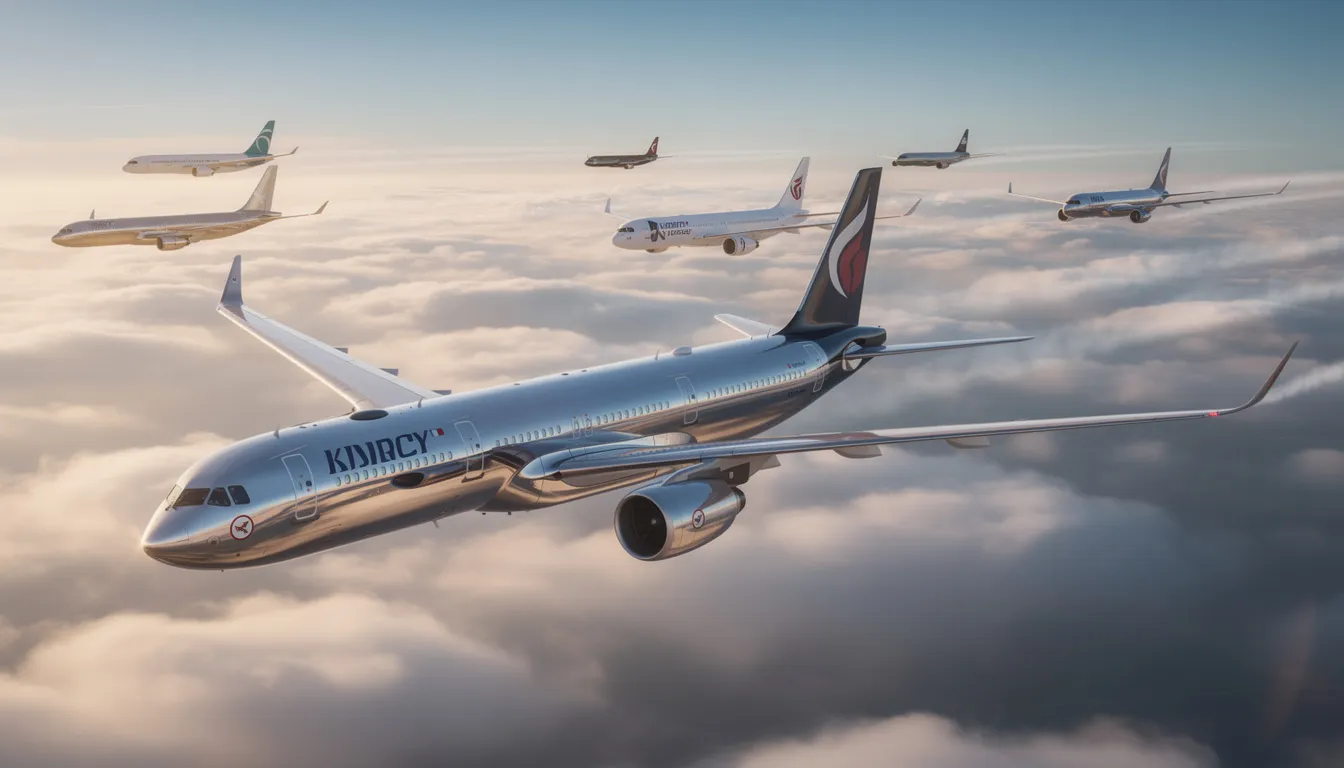 The image showcases a busy commercial airline terminal filled with travelers preparing for their flights, with various aircraft types visible through large windows, including commercial airliners and private jets. The scene captures the essence of private aviation, highlighting the convenience of private jet charter services for leisure travel and the diverse fleet available for different needs.
