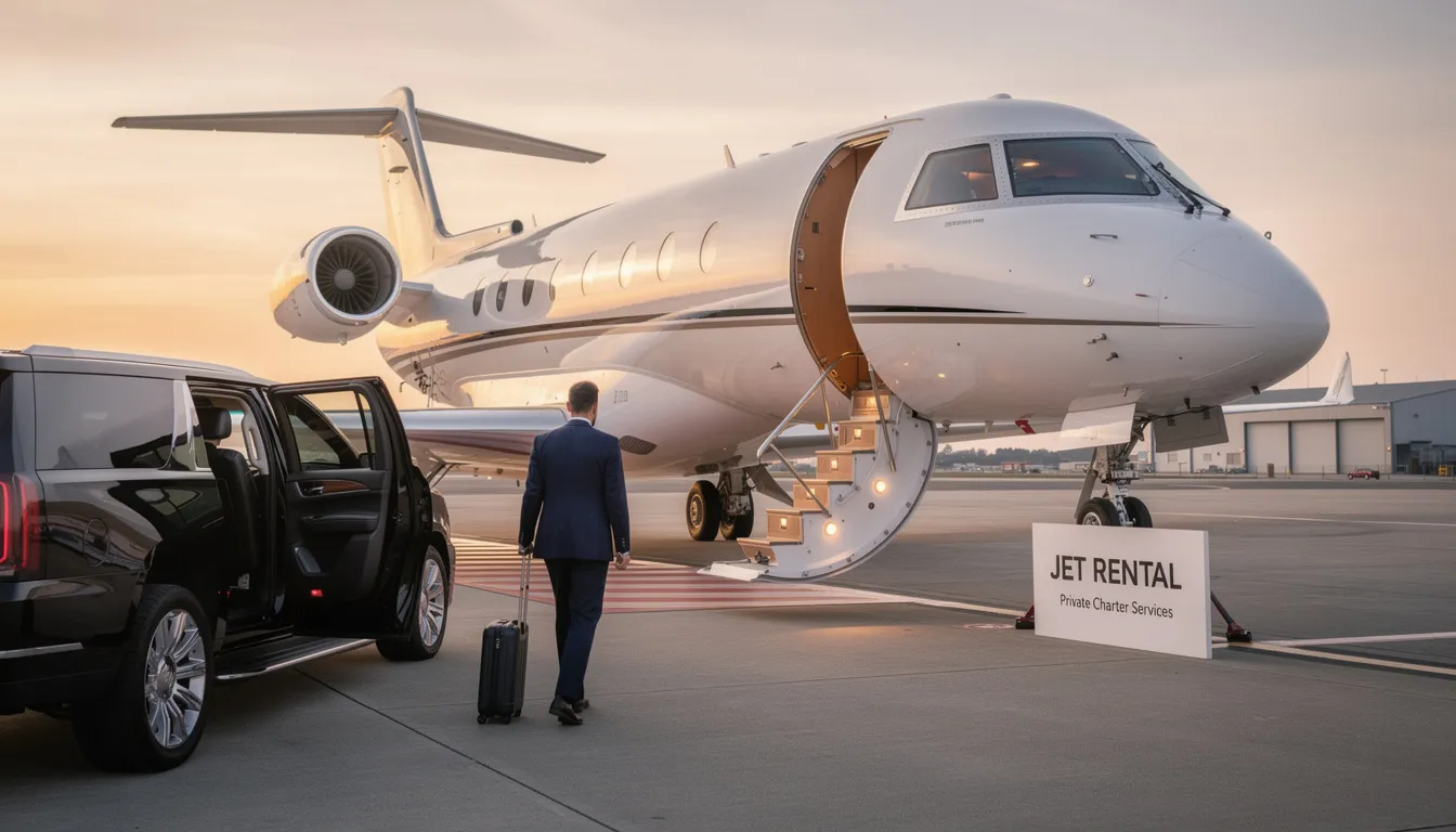 The image depicts a luxurious private jet, showcasing its sleek design and spacious cabin, ideal for private jet travel. This aircraft represents the diverse fleet available for private jet rentals, offering seamless journeys and in-flight amenities for a comfortable flying experience.