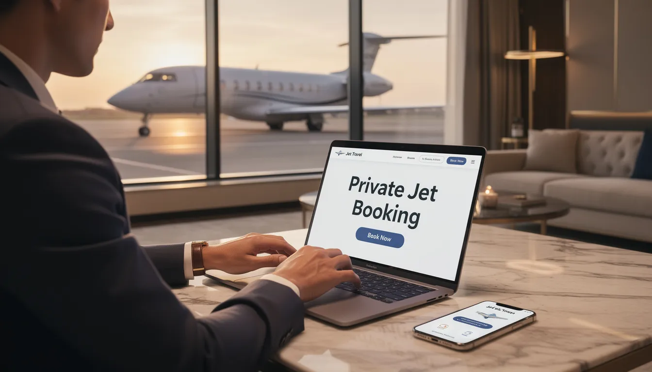 The image depicts a sleek private jet ready for departure, showcasing the luxury of private jet travel. It emphasizes the convenience and style of flying private, highlighting the option for empty leg flights that can offer cost savings for passengers.
