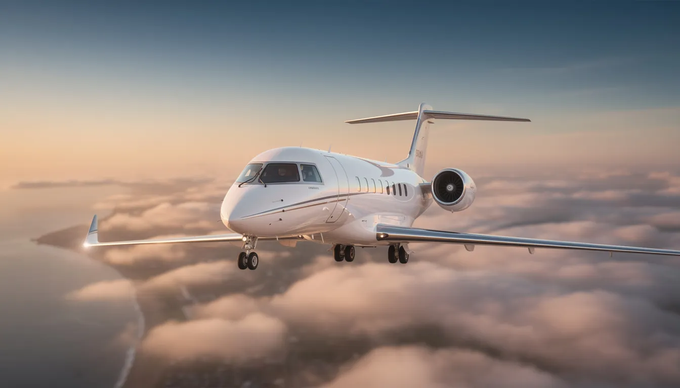 The image depicts a sleek private jet ready for charter flights, showcasing its luxurious exterior and spacious cabin designed for comfort and convenience. This scene highlights the advantages of private travel, including flexible schedules and the opportunity to book an empty leg flight for cost-effective journeys.