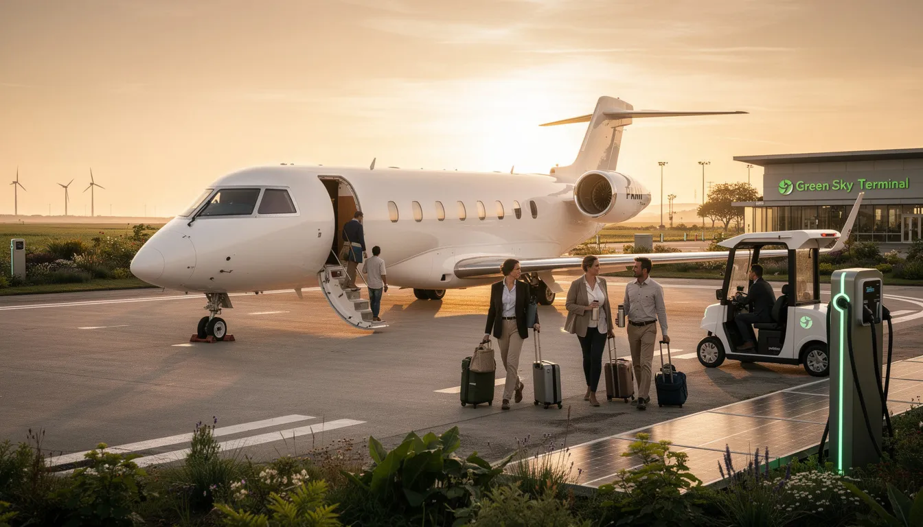 The image depicts a luxurious private jet soaring through the clear blue sky, symbolizing the convenience and comfort of private jet travel. With its spacious cabin and fewer passengers, this aircraft offers a seamless journey for those seeking an exclusive flying experience.