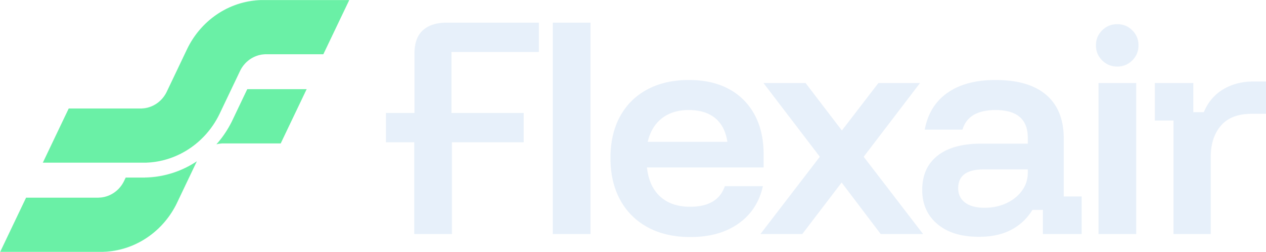 Green and white logo of flexair