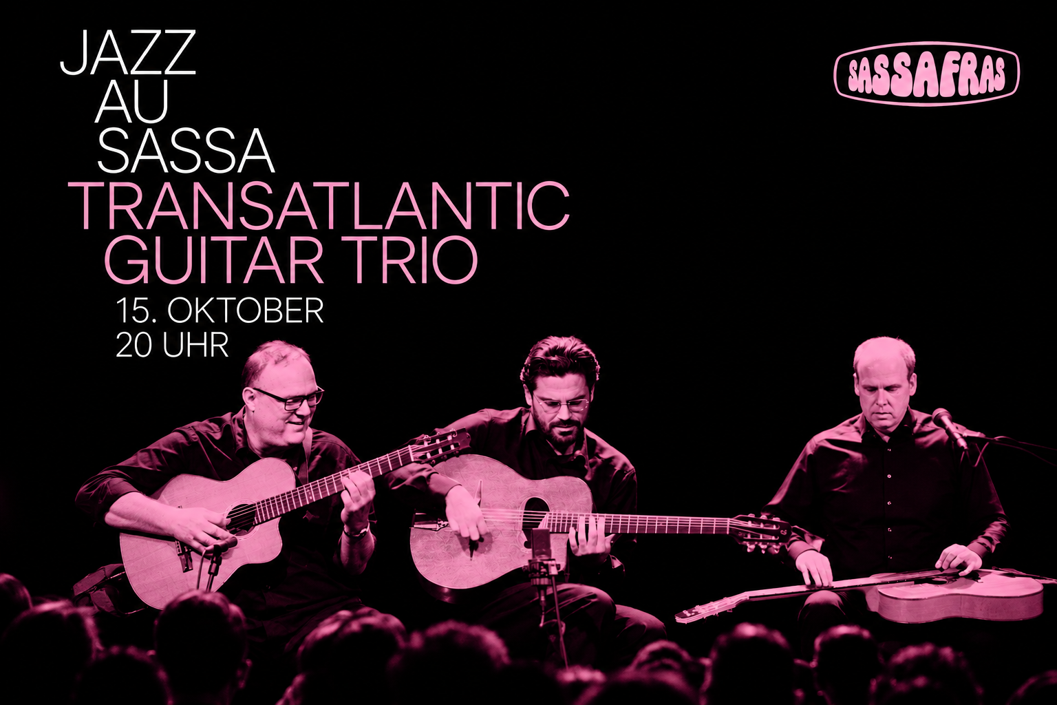 Transatlantic Guitar Trio mit Richard Smith, Joscho Stephan und Rory Hoffman – Live Jazz im Sassafras Düsseldorf-Oberkassel am 15. Oktober