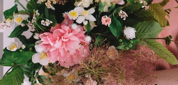 Pink and white floral event design concept by Paradym Events