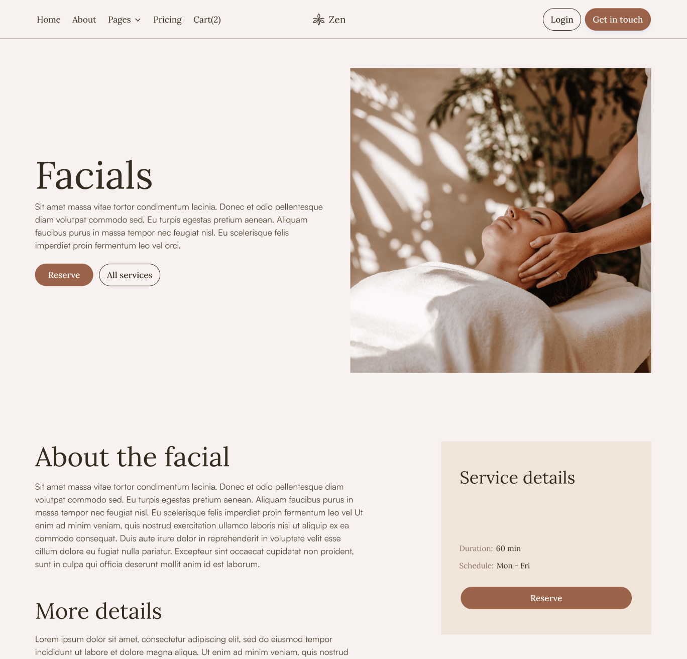 Zen - Service Single Page - Zen Spa Massage Webflow Template