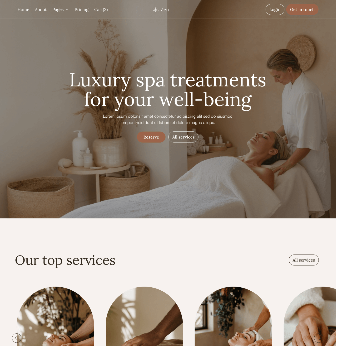 Zen - Home V3 Page - Zen Spa Massage Webflow Template